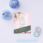 BUDGET Pampas Grass Burgundy Pink Wedding Einladun Flyer (Einzeln)