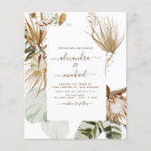 Budget Pampas Grass Foto Bohemisch Boho Wedding Flyer (Vorne)