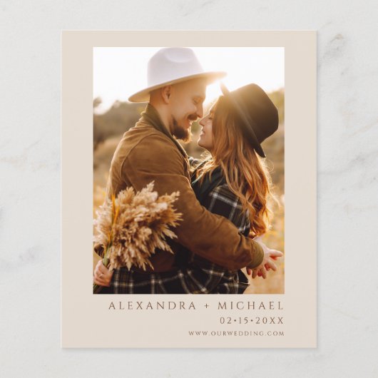 Budget Pampas Grass Foto Boho Wedding Flyer (Hinten)