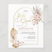 Budget Pampas Grass & Gold Arch Boho Brautparty (Vorderseite)