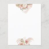 Budget Pampas Grass Monogram Wedding Einladung (Rückseite)