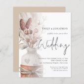 Budget Pampas Grass Overlay QR Code Einladung Hoch (Vorne/Hinten)