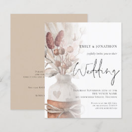 Budget Pampas Grass Overlay QR Code Einladung Hoch