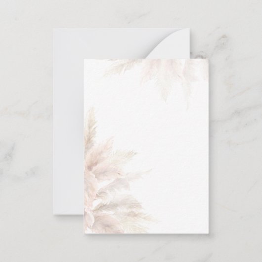 Budget Pampas Grass Script Baby Dusche Vielen Dank Mitteilungskarte (Rückseite)