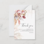 Budget Pampas Grass Script Baby Dusche Vielen Dank Mitteilungskarte (Vorderseite)