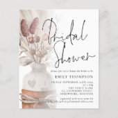 Budget Pampas Grass Script Brautparty Einladung (Vorderseite)