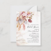 Budget Pampas Grass Terracotta Brautparty Mitteilungskarte (Vorderseite)