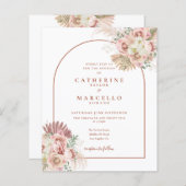 Budget Pampas Grass Terracotta Hochzeit Einladung (Vorne/Hinten)