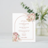 Budget Pampas Grass Terracotta Hochzeit Einladung (Stehend Vorderseite)