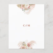 Budget Pampas Grass Terracotta Hochzeit Einladung (Rückseite)