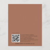 Budget Pampas Grass Terracotta QR Wedite Einladung (Rückseite)