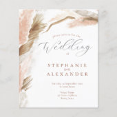 Budget Pampas Grass Terracotta QR Wedite Einladung (Vorderseite)