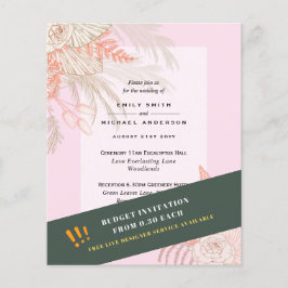 BUDGET Pampas Grass Terracotta Rosa Hochzeit Einla Flyer