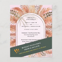 BUDGET Pampas Grass Terracotta Rosa Hochzeit Einla Flyer