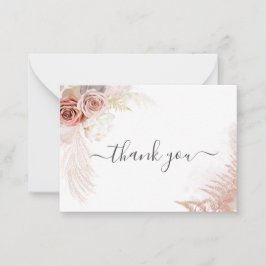Budget Pampas Grass Terracotta Wedding Vielen Dank Mitteilungskarte