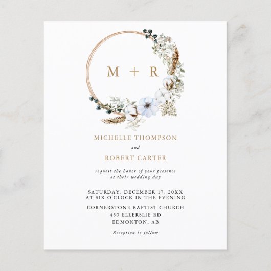 Budget Pampas Grass Wedding Boho Terracotta (Vorderseite)