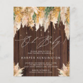 Budget Pampas Grass Wood Baby Dusche Einladung (Vorderseite)