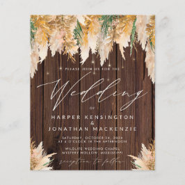 BUDGET Pampas Grass Wood String Lights Hochzeit