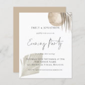Budget Pampas Script Wedding Abend Party Einladung (Vorne/Hinten)