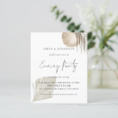 Budget Pampas Script Wedding Abend Party Einladung (Stehend Vorderseite)