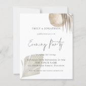 Budget Pampas Script Wedding Abend Party Einladung (Vorderseite)