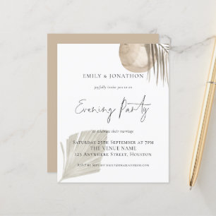 Budget Pampas Script Wedding Abend Party Einladung