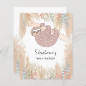 Budget Pampas Süße Tier Kinderdusche Einladung (Vorne/Hinten)