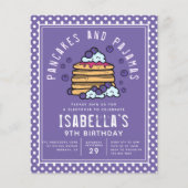 Budget Pancakes und Pajamas Sleepover Einladung (Vorderseite)