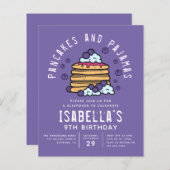 Budget Pancakes und Pajamas Sleepover Einladung (Vorne/Hinten)