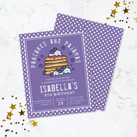 Budget Pancakes und Pajamas Sleepover Einladung