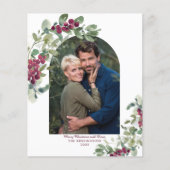 BUDGET PAPER Burgund Greenery Arch Weihnachtskarte Flyer (Vorne)