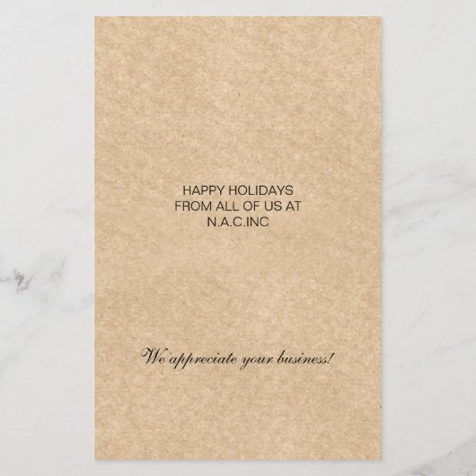 Budget Paper Christmas Tree Business Holiday Card (Rückseite)