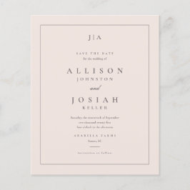 Budget Paper Classic Wedding Save the Date Flyer