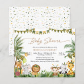 Budget Party in der Jungle Baby Dusche Einladung (Vorne/Hinten)