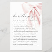 Budget Pass den Preis Pink Bow Baby Shower Game Flyer (Vorne)