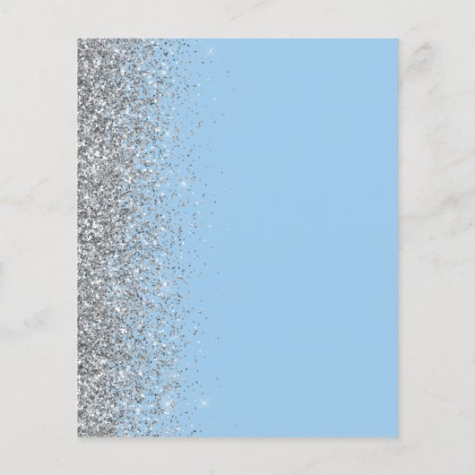 Budget Pastel Baby Blue Silver Glitzer Wedding (Rückseite)