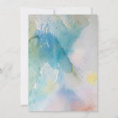 Budget Pastel Blue Watercolor Sommerhochzeit Einladung (Rückseite)