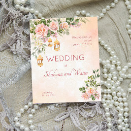 Budget pastel cream roses Moroccan lanterns weddin