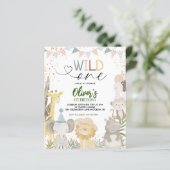 BUDGET Pastel Earthy Safari Wild 1 1. Geburtstag (Stehend Vorderseite)
