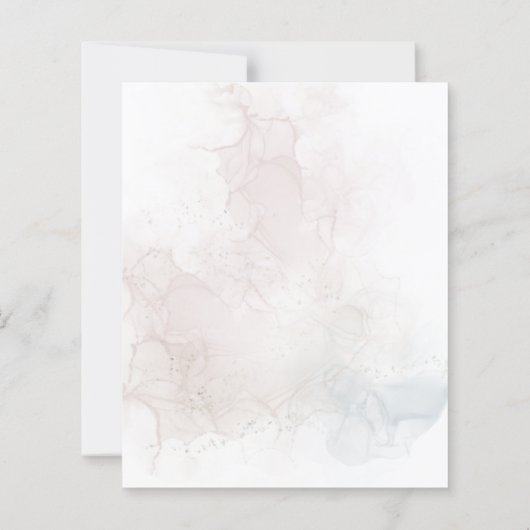 Budget Pastel Florals Wasserfarben Hochzeit Einlad (Rückseite)