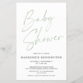Budget Pastel Green Script Baby Dusche FLYER (Vorne)