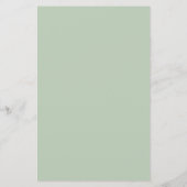 Budget Pastel Sage Green Simple Script Baby Dusche (Rückseite)