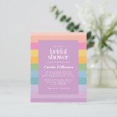 Budget Pastel Stripe Rainbow Lila Brautparty (Stehend Vorderseite)