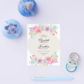 Budget Pastel Watercolor Flowers Wedding Invite Flyer (Einzeln)