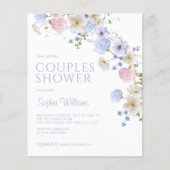 Budget Pastel Wilflower Couples Dusche Einladung (Vorderseite)