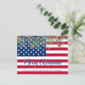 Budget Patriotic American Flag Militär Weihnachten Postkarte (Stehend Vorderseite)