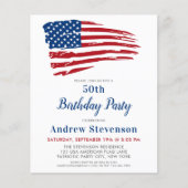 Budget Patriotic Birthday Party US-Flagge Einladun (Vorderseite)