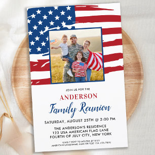 Budget Patriotic Family Wiedersehen USA Flag Foto 