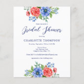 Budget Patriotic Floral Red Blue Brautparty (Vorderseite)