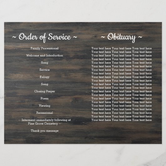 Budget Patriotic Order of Service Memorial Program (Rückseite)